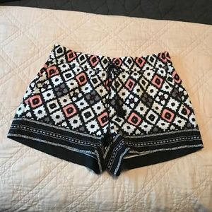 Lost "Running Shorts" - Patterned Wht/Blk/Coral